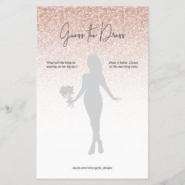 Pink Glitter Ombre Guess Dress Bridal Shower Game
