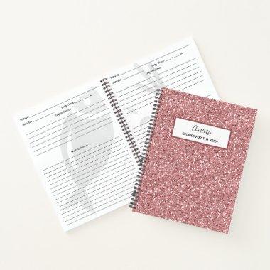 Pink Glitter Recipes for the Bride Bridal Shower Notebook