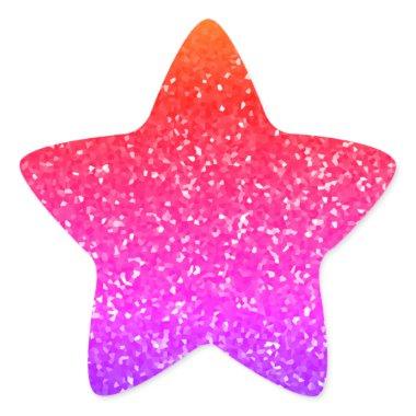 Pink Glitter Sparkle Sparkly Pattern Celebrations Star Sticker