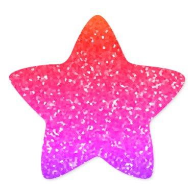 Pink Glitter Sparkle Sparkly Pattern Celebrations Star Sticker