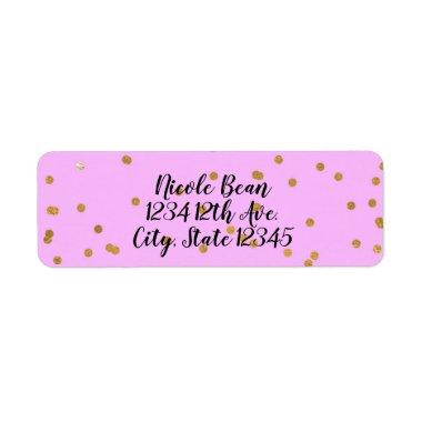 Pink & Gold Confetti Dots Modern Glamour Glam Label