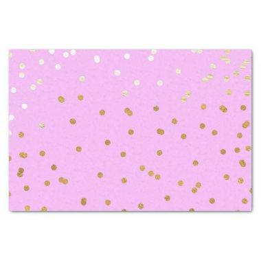 Pink & Gold Confetti Dots Modern Glamour Glam Tissue Paper