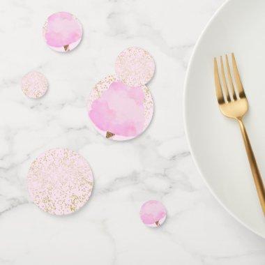 Pink & Gold Cotton Candy Circus Birthday Party Confetti
