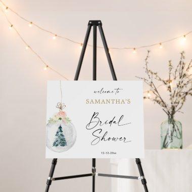 Pink gold elegant Winter bridal shower welcome Foam Board