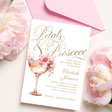 Pink Gold Floral Petals & Prosecco