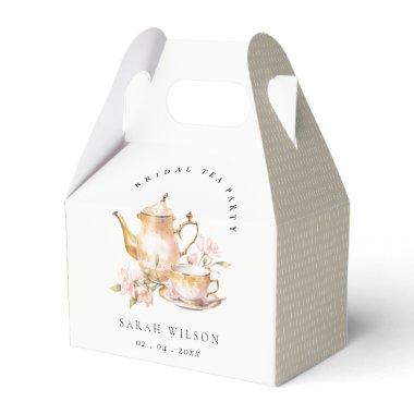 Pink Gold Floral Tea Set  Tea Party Favor Boxes