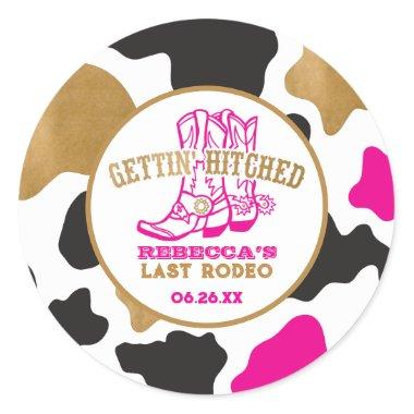 Pink Gold Last Rodeo Bachelorette Party Sticker