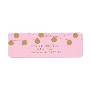Pink & Gold Modern String Lights Chic  Label