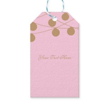 Pink & Gold Modern String Lights Chic Party Favor Gift Tags