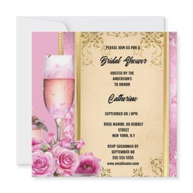 Pink gold rose sparkling wine luxurious bridal holiday