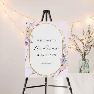 Pink Gold Wildflower Spring  Welcome Foam Board