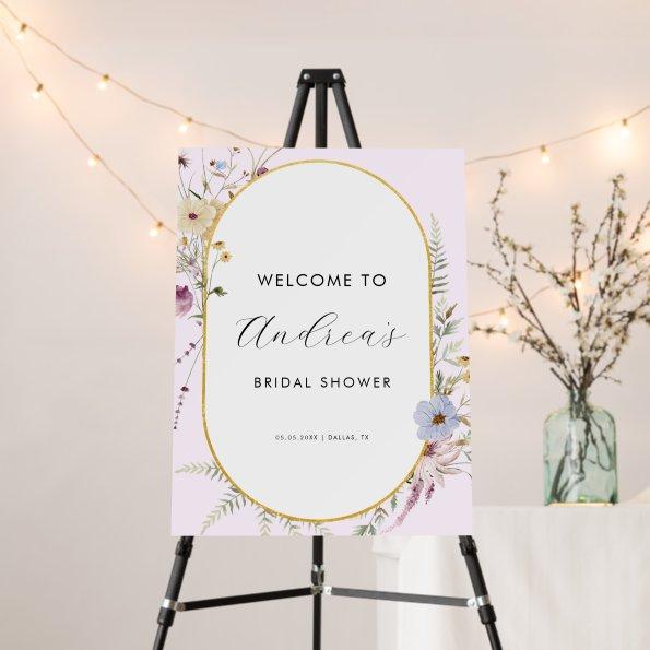 Pink Gold Wildflower Spring  Welcome Foam Board