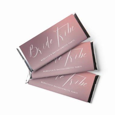 Pink Gradient Calligraphy Bride Tribe Bachelorette Hershey Bar Favors