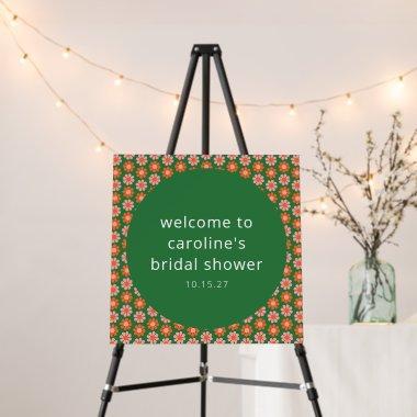 Pink Green Flowers Bridal Shower Custom Welcome Foam Board