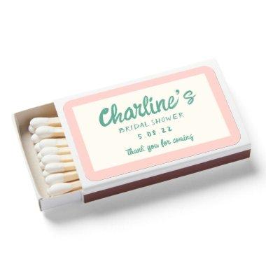Pink & Green Handwriting Retro  Matchboxes