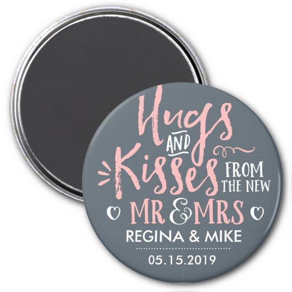 Pink Grey Hugs and Kisses From The New Mr and Mrs Magnet