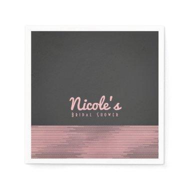 Pink & Grey Modern Glam Sequins Chic Elegant Party Napkins