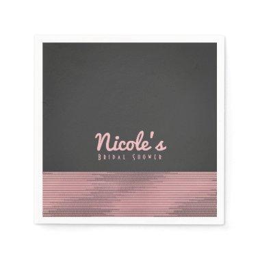 Pink & Grey Modern Glam Sequins Chic Elegant Party Napkins