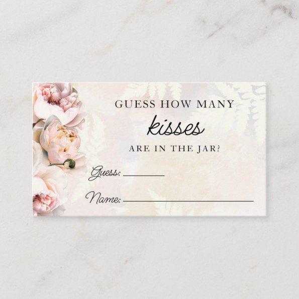 Pink Guess How Many Kisses Bridal Shower Game Invitations
