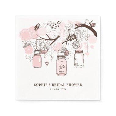 Pink Hanging Mason Jars  Napkins