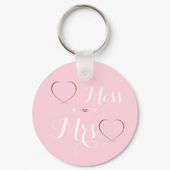 Pink Heart Bridal Shower Keychain