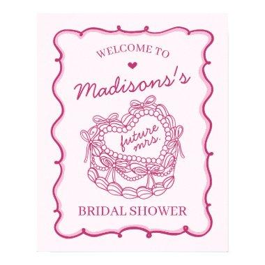 Pink Heart Coquette Cake  Welcome Poster
