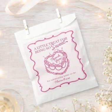 Pink Heart Coquette Cherry Cake  Favor Bag