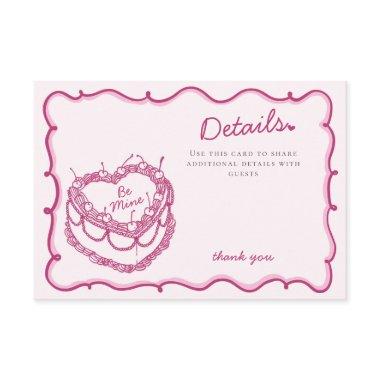 Pink Heart Coquette Cherry Cake Details Insert