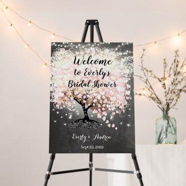 Pink Heart Leaf Tree  Welcome Sign