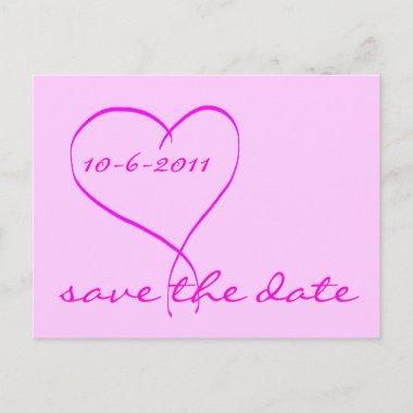 Pink heart save the date postInvitations