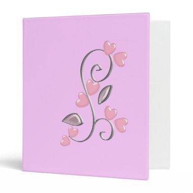 Pink Hearts and Silver Vine Binder