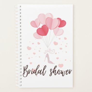 pink hearts balloons bridal shower planner