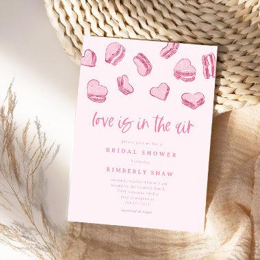 Pink Hearts Love Is In The Air Bridal Shower Invitations