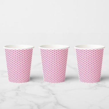Pink Heat Patterns Valentine's Day Party 2024 Cute Paper Cups