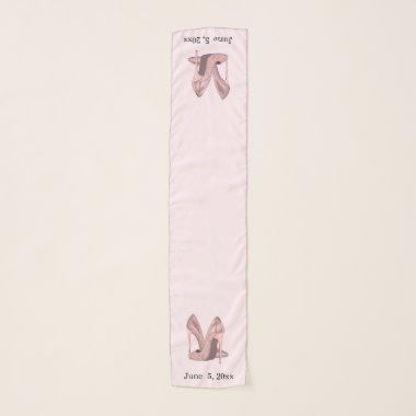 Pink Heels Add Personal Information Chiffon Scarf