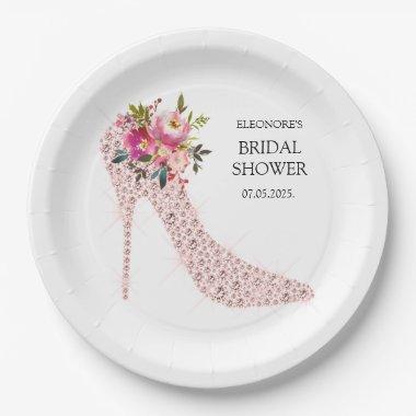 Pink High Heels Bridal Shower Paper Plates