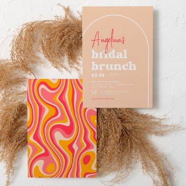 Pink Hippie Boho Modern Arch Brunch Bridal Shower Invitations