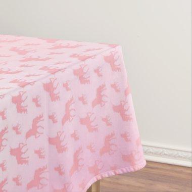 Pink holographic unicorn rainbow gold stars tablecloth