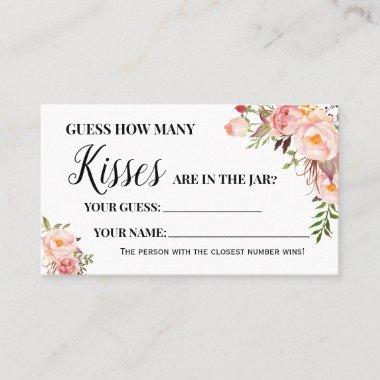 Pink How Many Kisses Bridal Shower Game Invitations