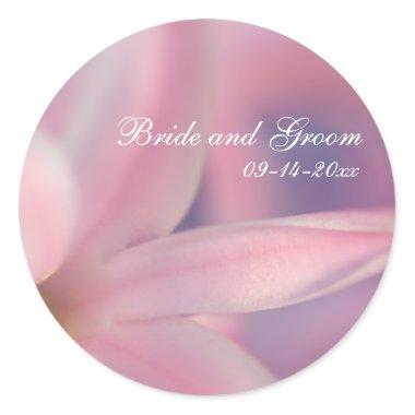 Pink Hyacinth Flowers Wedding Envelope Seal