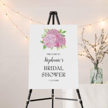 Pink Hydrangea Bouquet Bridal Shower Welcome Foam Board