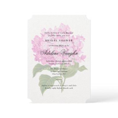 Pink Hydrangea Grandmillennial Bridal Shower Invitations