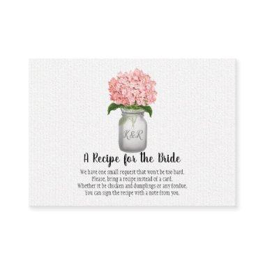 Pink Hydrangea Monogram Mason Jar Recipe Request Business