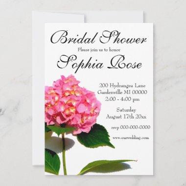 Pink Hydrangea pink floral pink flower Invitations