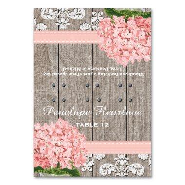 Pink Hydrangea Ribbon DIY Tent Place Invitations