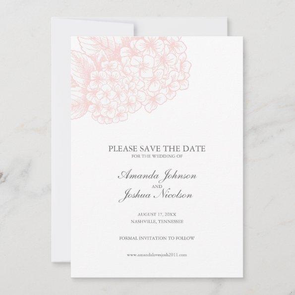 Pink Hydrangea Save the Date