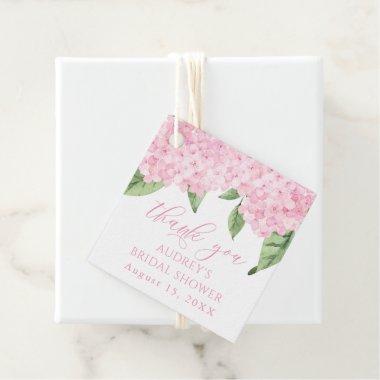Pink Hydrangea Thank You Customized  Favor Tags