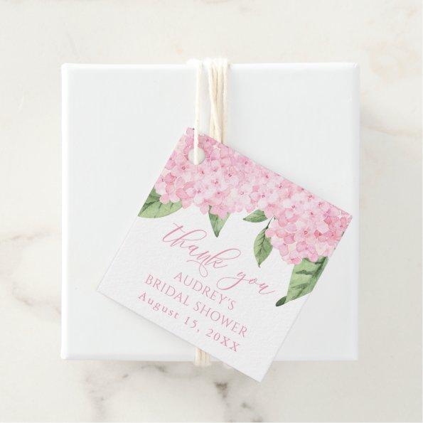 Pink Hydrangea Thank You Customized  Favor Tags