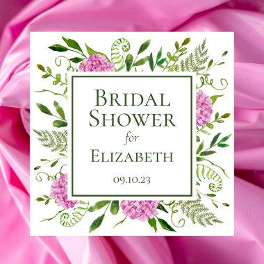 Pink Hydrangeas Bridal Shower Napkins