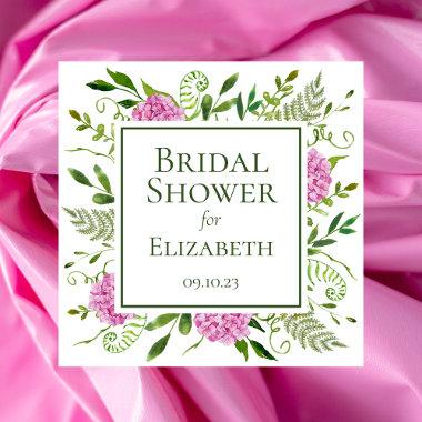 Pink Hydrangeas Bridal Shower Napkins